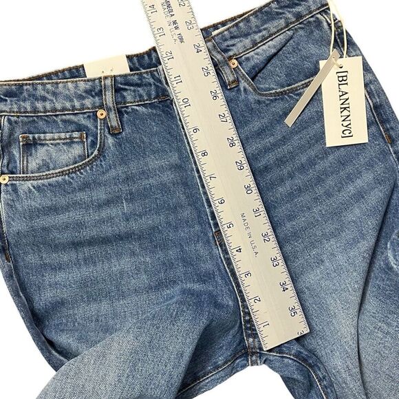 Blank NYC Jeans Women’s 27 Blue the baxter ribcage straight Button Fly Cropped - Picture 6 of 11
